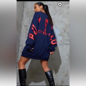 Navy Buffalo NY Sweater Dress